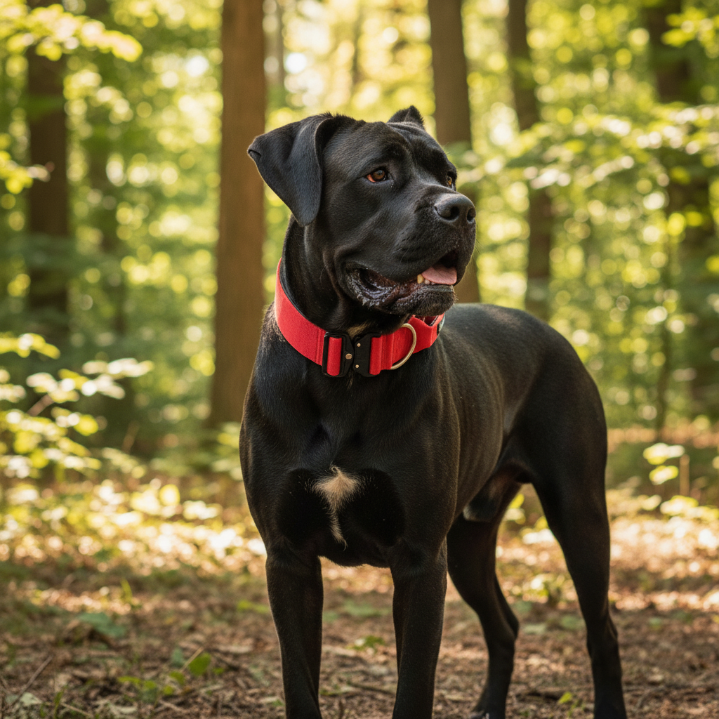 4cm Alpha Hundehalsband mit Griff - Rot - BulletPaws