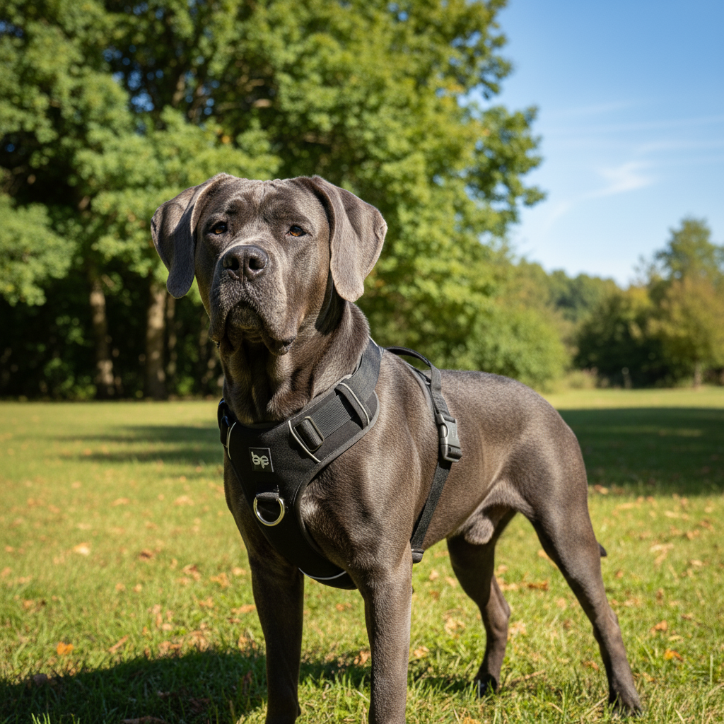 Alpha Control Hundegeschirr mit Griff - Schwarz - BulletPaws