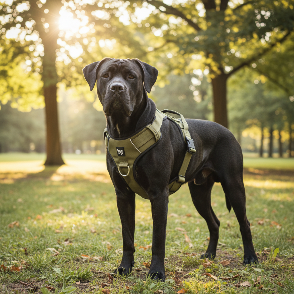 Alpha Control Hundegeschirr mit Griff - Khaki - BulletPaws