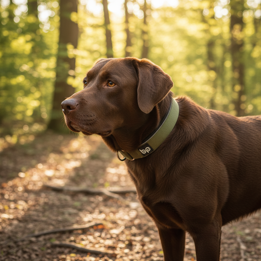 Alpha Control Zugstopp Hundehalsband - Khaki - BulletPaws