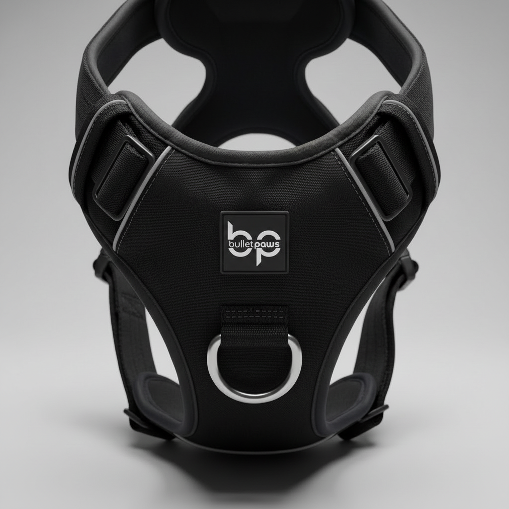 Alpha Control Hundegeschirr mit Griff - Schwarz - BulletPaws
